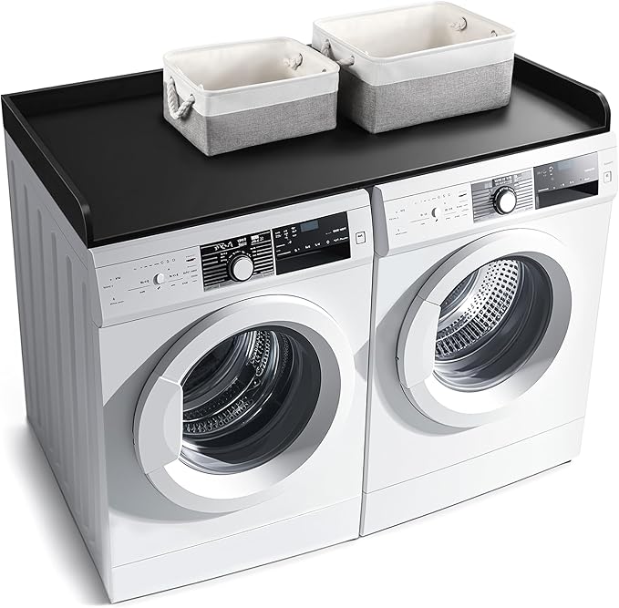 Washer Dryer Countertop with 2 Pack Storage Baskets, Wood Washer and Dryer by GLDZI