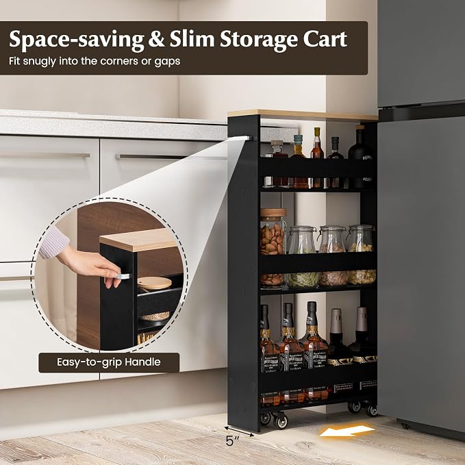 LOKO Slim Storage Cart, 4-Tier Rolling Cart - Image 8