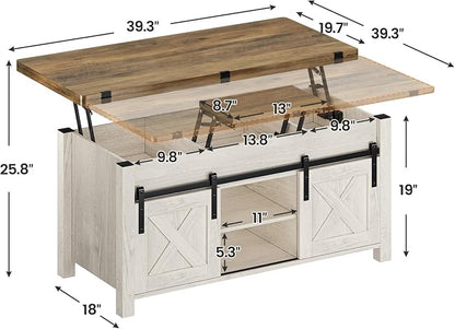SEDETA Lift Top Coffee Table, 4 in 1 Multi-Function Convertible Coffee Tables - Image 3