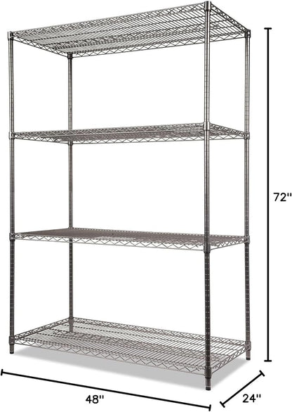 Alera Wire Shelving Starter Kit, Four-Shelf, 48w x 24d x 72h - Image 3