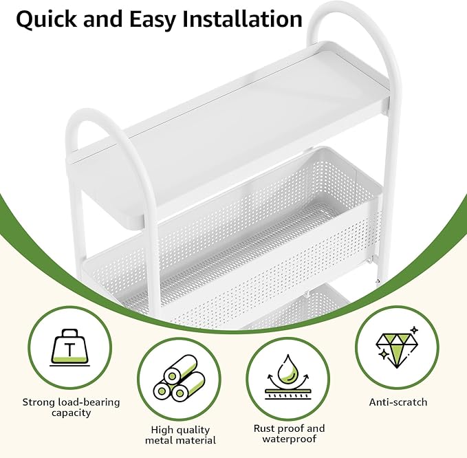 KINGRACK 4-Tier Slim Storage Cart - Image 7