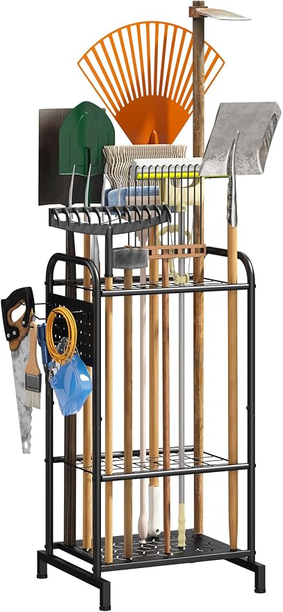 viewcare Garden Tool Organizer, Garden Tool Rack and Storage, Heavy Duty Steel - Image 8