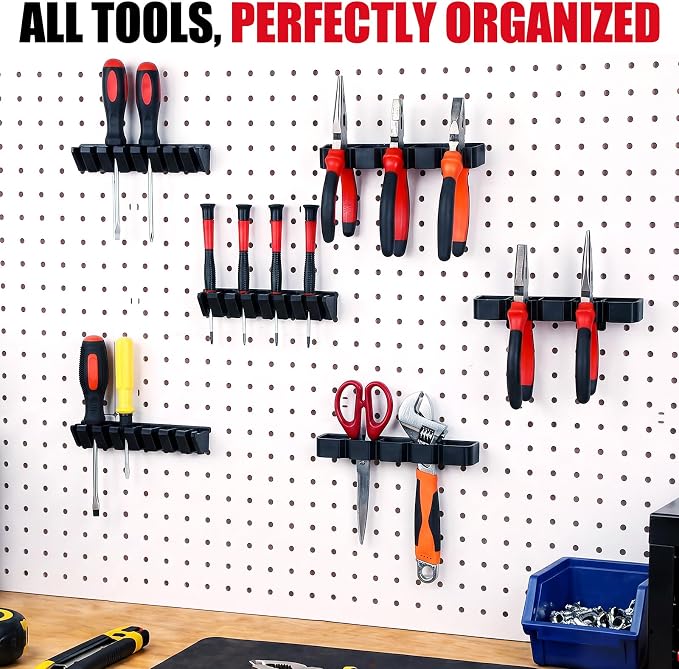 Junkin 6 Pcs Pegboard Screwdriver Holder and Pliers Organizer Set, Pegboard - Image 7