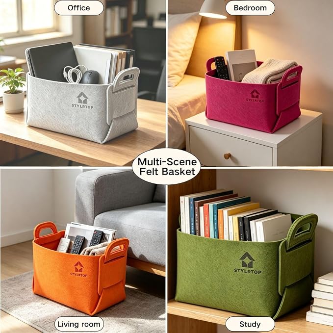 Felt Storage Bin, Collapsible Felt Basket - Image 4