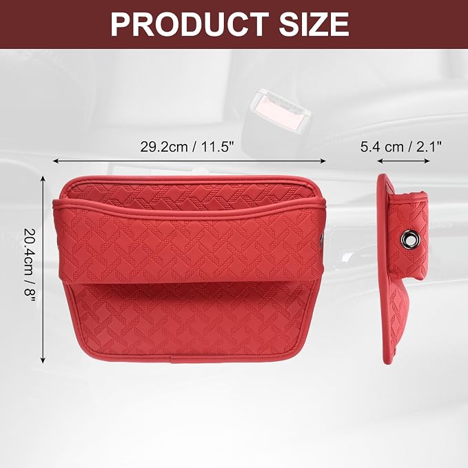HARFINGTON Car Seat Gap Filler Organizer 11.5 x 8 x 2.1 Inch Leather Universal - Image 2