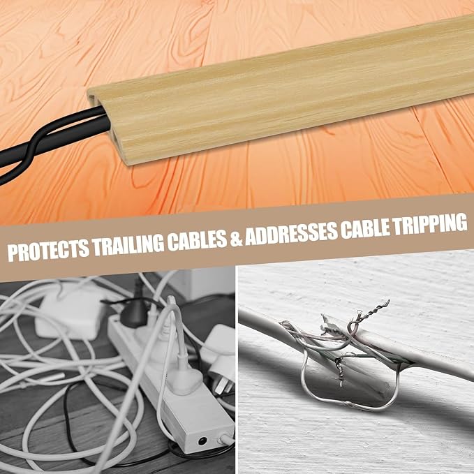 Floor Cord Cover Self Adhesive Cord Hider, 3.3FT Cable Management, Extension - Image 6
