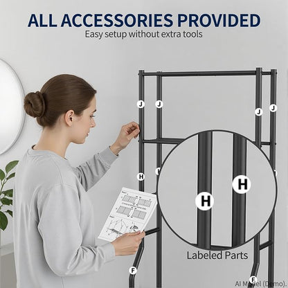 GloTika 3-Tier Over Toilet Storage Rack, Metal Over Toilet Bathroom Organizer - Image 9