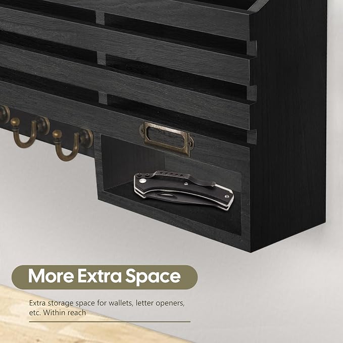 FifthQuarter Key Holder for Wall: Easy Mounted Key Rack and Mail Organizer - Image 7