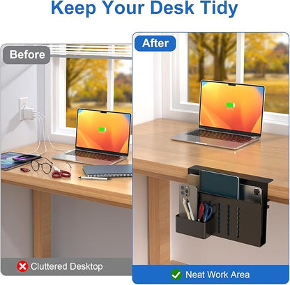 HAMOPY Desk Side Storage, Single-Layer Steel Hanging Desk Organizer - Image 4