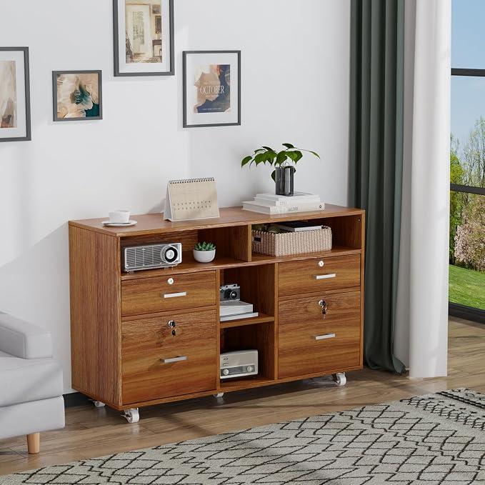 VINGLI Wide 4 Drawer Lockable Rolling File Cabinet - Image 10