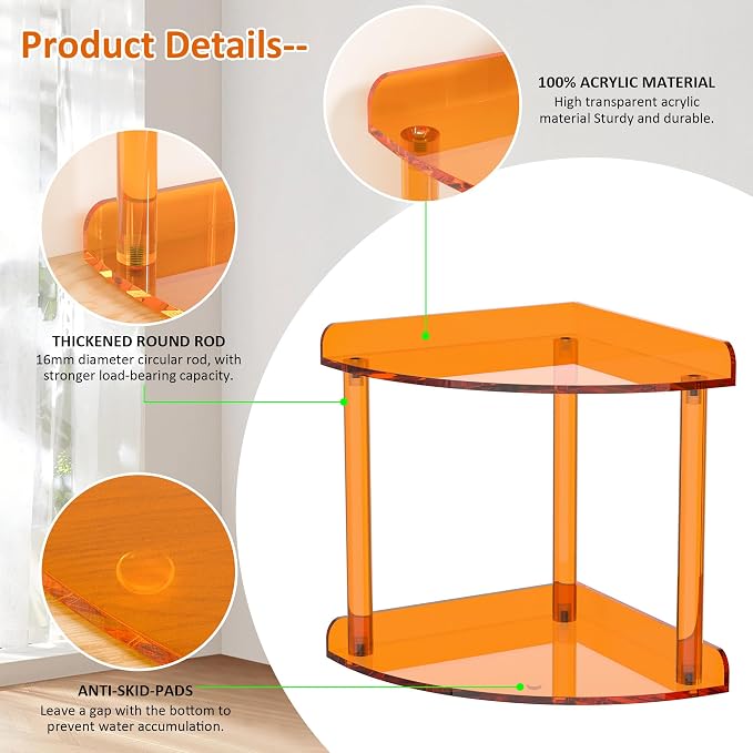 2 Tier Countertop Corner Organizer Shelf 7x7x8 Inch, Vanity Storage - Image 4