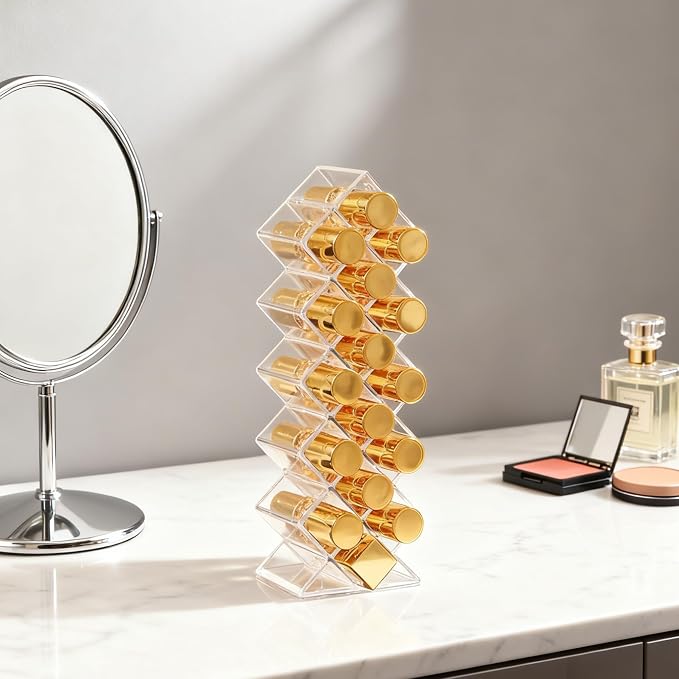 Lipstick Organizer Holder 16 Spaces Fish Shape Cosmetic Lip Gloss Organizer - Image 5