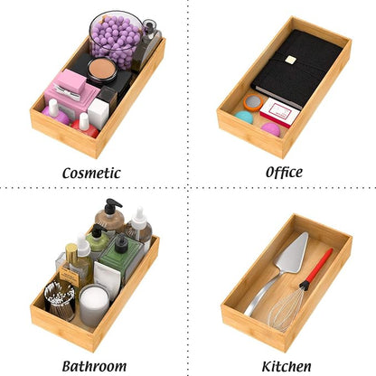 Bamboo Kitchen Drawer Organizer, Wooden Storage Box - Image 6