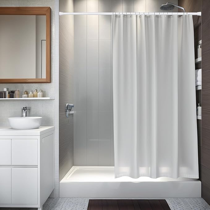Tension Curtain Rod 30 to 64 Inch White Adjustable Curtain Rods No Drilling - Image 4