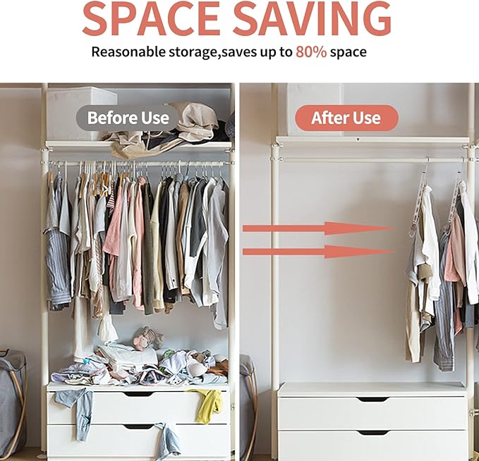 Space Saving Hangers for Clothes, 10 Pack Hanger Organizer Space Saver - Image 4