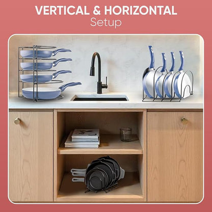 Heavy-Duty Pots and Pans Organizer | 5-Tier Cookware & Lid Storage Rack | - Image 6