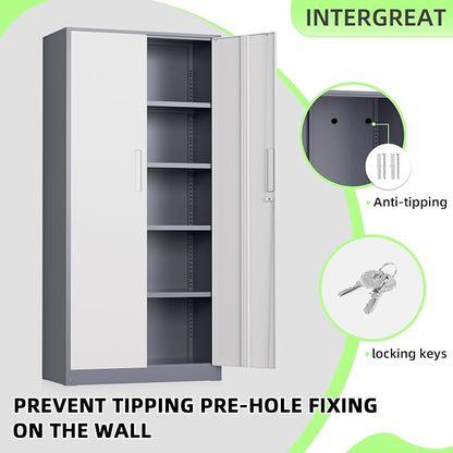 INTERGREAT Metal Storage Cabinet, Tall Metal Cabinet - Image 5