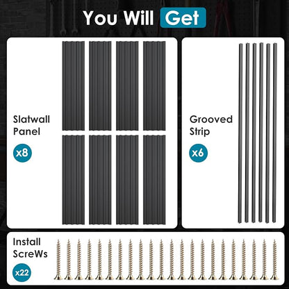 PVC Slat Wall Paneling 4x8 ft, Garage Organizer Storage System, Heavy Duty Wall - Image 3