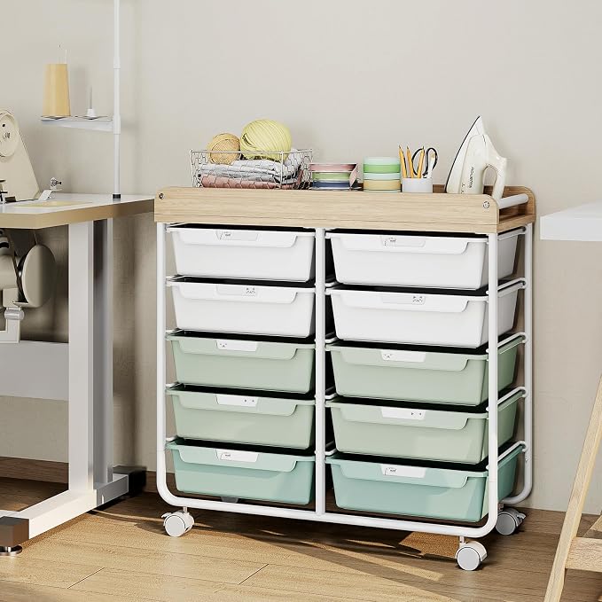 10 Drawer Rolling Storage Cart - Image 8