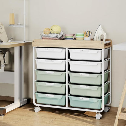 10 Drawer Rolling Storage Cart - Image 8
