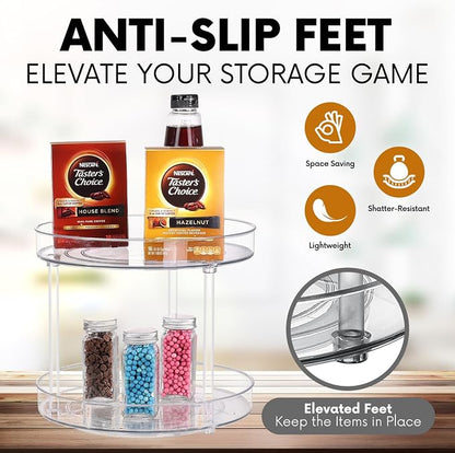 Clear Lazy Susan Turntable Organizer, Rotating Spice Rack Kitchen Pantry - Image 5