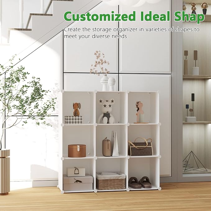 C&AHOME Cube Storage, 9-Cube Bookshelf, Plastic Closet Cabinet Organizer - Image 5