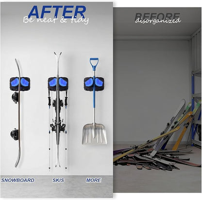 Ski & Snowboard Wall Mount, Fits Most Skis & Snowboards, Anti-Scratch & Non-Slip - Image 3