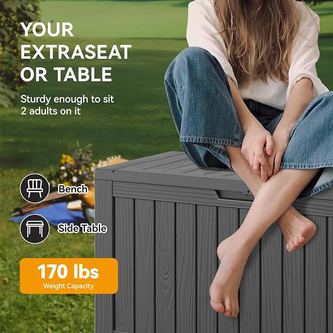 Outdoor Storage Box, Resin Deck Boxes Outdoor Waterproof - Image 6