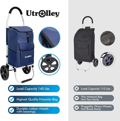 Ultra-Lightweight Blue Foldable Shopping Cart - Image 8