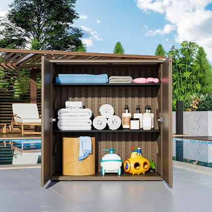 Outdoor Storage Cabinet Waterproof, Resin 62 Gallon Storage Box - Image 7