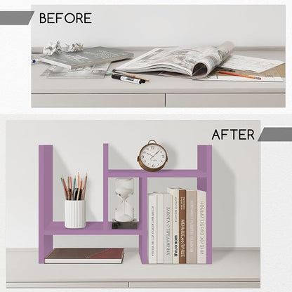 Jerry & Maggie Desktop Organizer Office Storage Rack Adjustable Wood Display - Image 3