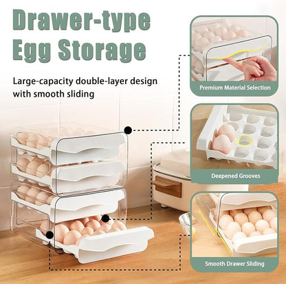 Refrigerator egg rack, egg container, egg storage box, double-layer transparent - Image 5