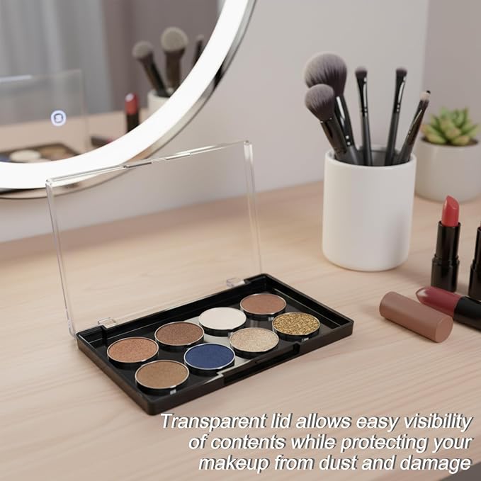 2 Pack Black Base Clear Lid Magnetic Eyeshadow Palette - Image 4