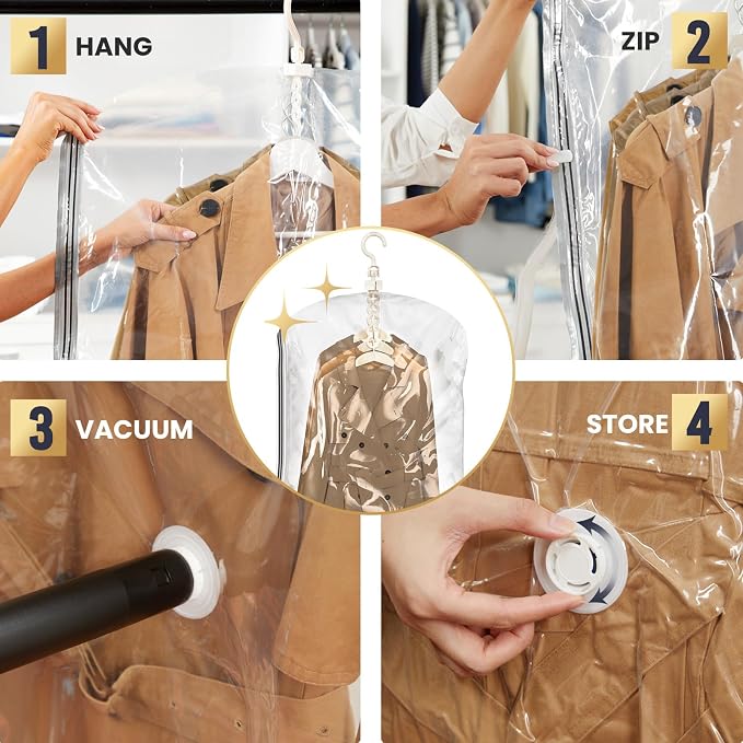 TAILI Hanging Vacuum Storage Bags Space Saver Bags, Vacuum Sealer Bags - Image 3