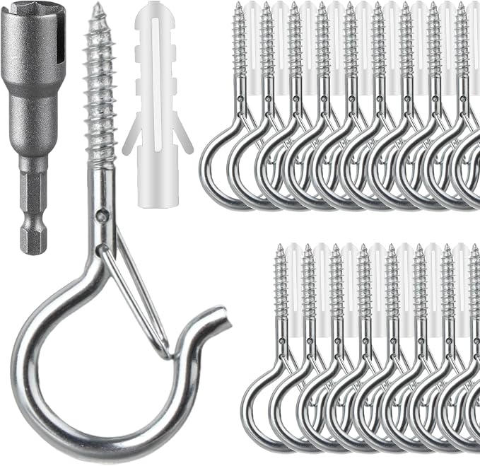 24 PCS Q-Hanger Hooks, Screw Hooks by FSAH