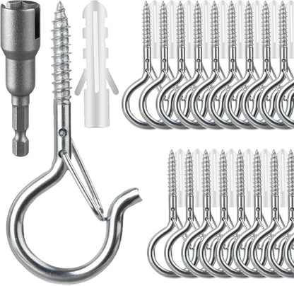 24 PCS Q-Hanger Hooks, Screw Hooks by FSAH