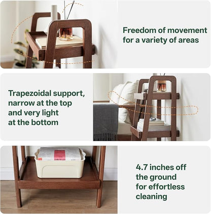 100% Solid Oak 3 Tier Ladder Shelf - Image 9
