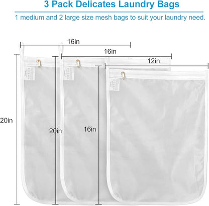 GOGOODA 3 Pack Delicates Laundry Bags, Fine Mesh Wash Bag - Image 4