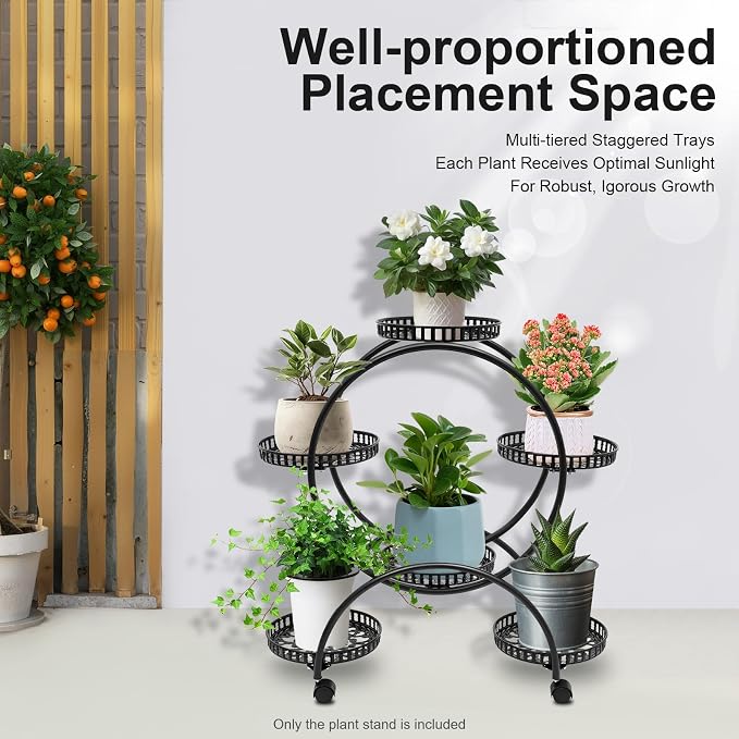 4 Tier Iron Plant Stand, Indoor Metal Rack - Image 3