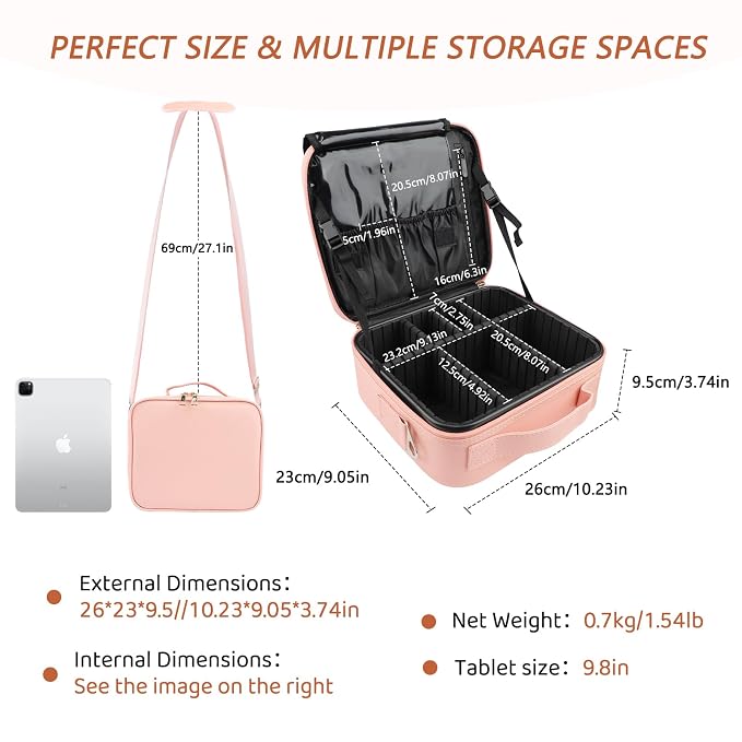 gzcz Travel Makeup Bag, Professional Cosmetic Bags - Image 2