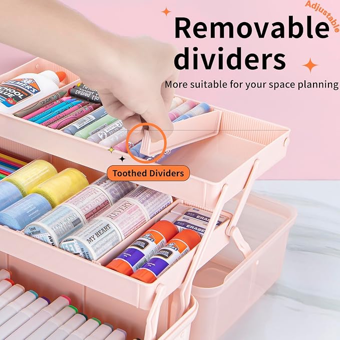 TERGOO 12.5in 3-Layer Multipurpose Craft Organizers and Storage - Image 3