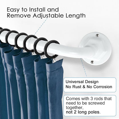 Byondeth Curtain Rods for Windows 16 to 45 Inches Adjustable Blackout Wrap - Image 2