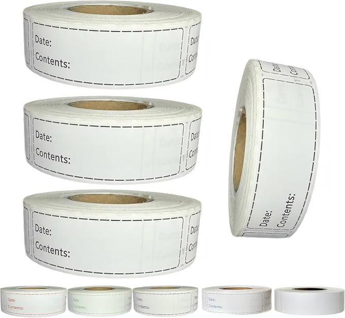 Freezer Labels 4 Rolls 2000pcs, 1x3 inch by Chardime