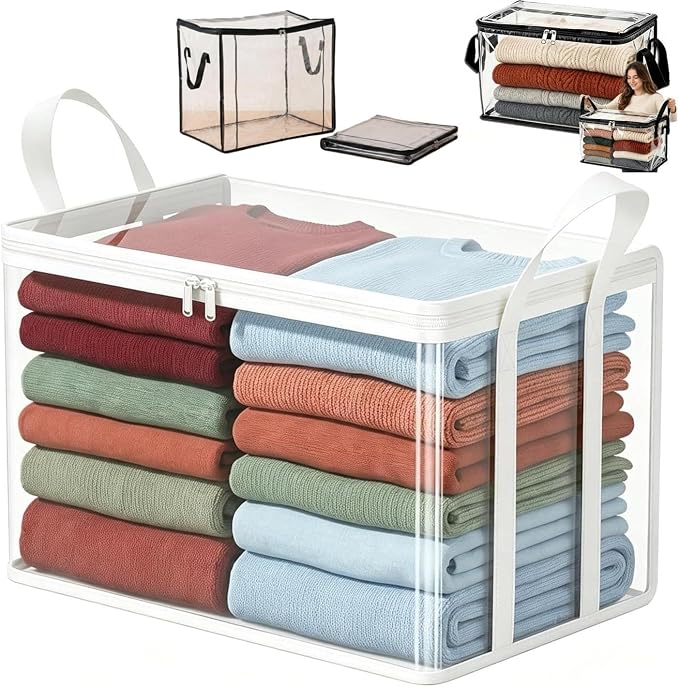 Large Clear Thick Plastic Storage Box by Elradin