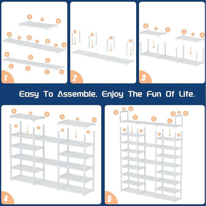 Mavivegue 9 Tiers Shoe Rack Tall Shoe Organizer Shoe Storage 50-55 Pairs - Image 8