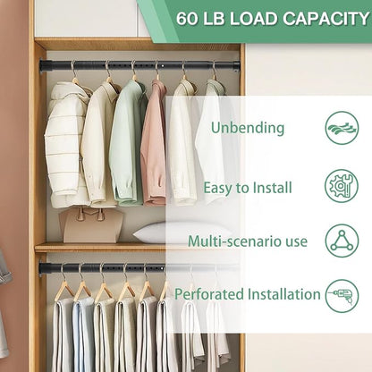 Closet Rods for Hanging Clothes, 1.3 Inch Diameter Heavy Duty Closet Rod 17-87 - Image 5