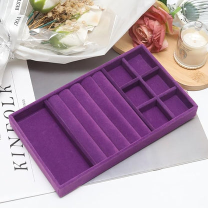 Velvet Jewelry Trays for Drawers, Ring Earring Necklace Bracelet Organizer - Image 4