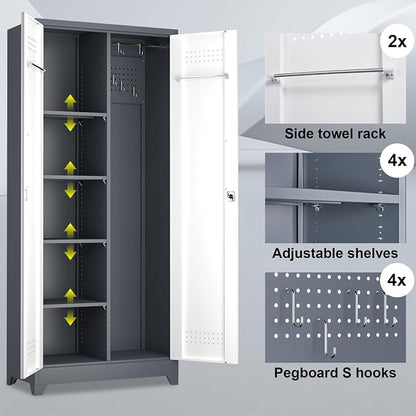 Broom Storage Cabinet, Metal Cabinet - Image 4
