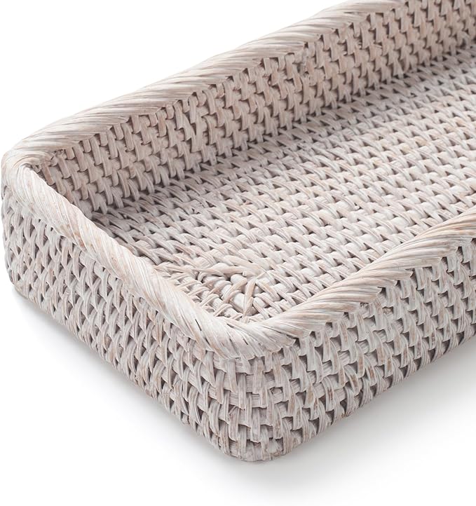 Rattan Bathroom Vanity Tray, Toilet Tank Basket Tray - Image 3