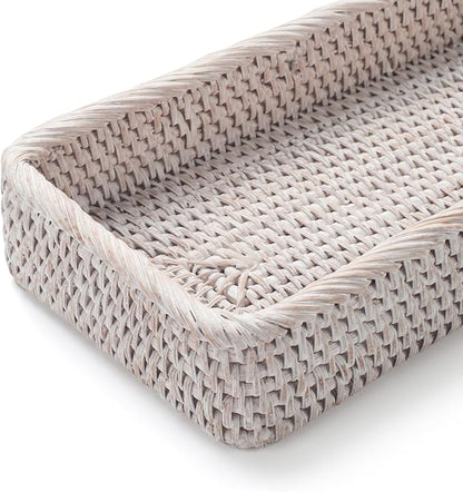 Rattan Bathroom Vanity Tray, Toilet Tank Basket Tray - Image 3